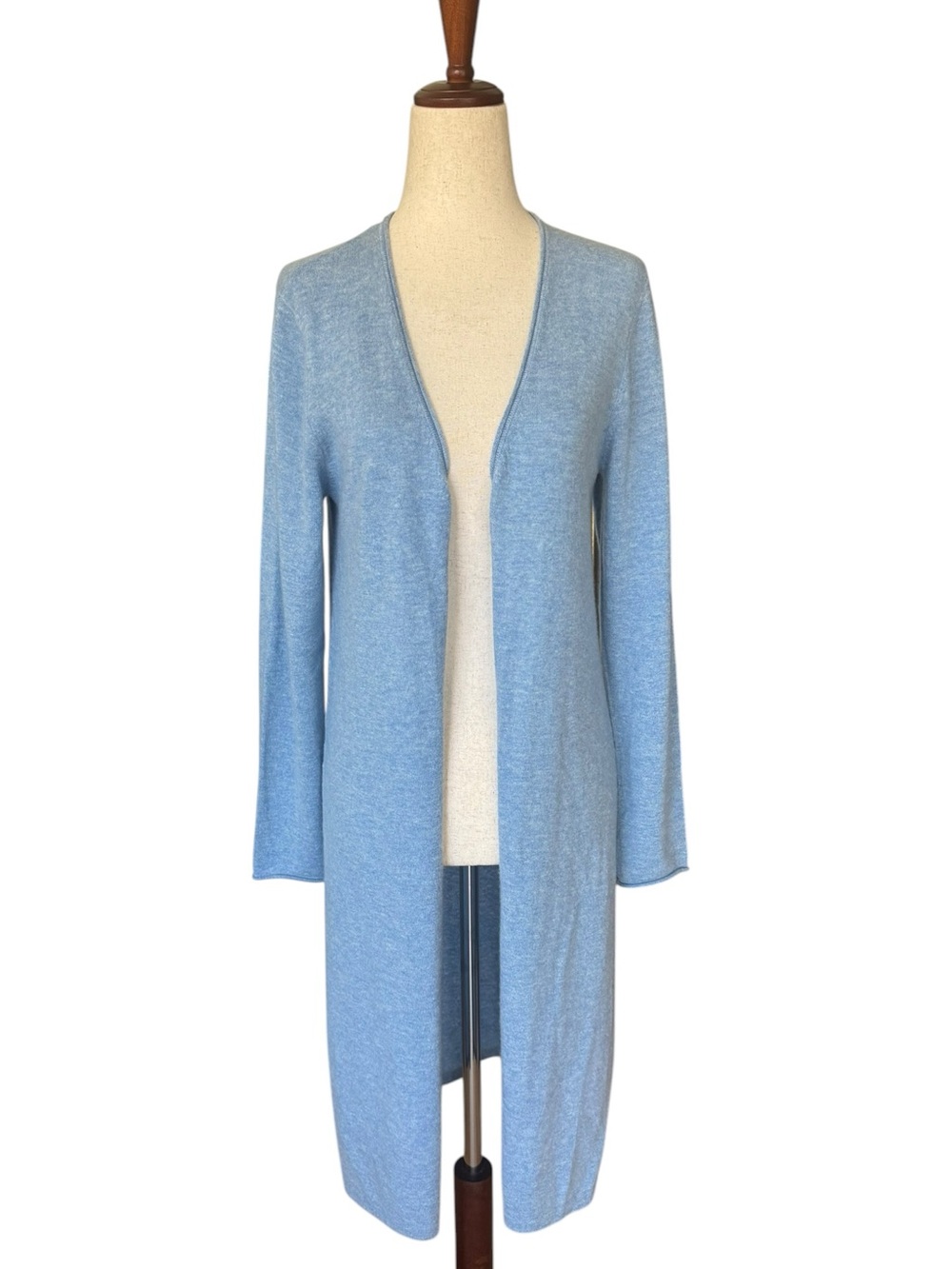 J. McLaughlin Light Blue Women's Cashmere Cardigan Duster Sweater Large